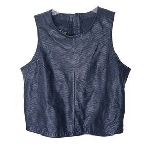 Harley Davidson Leather Motorcycle Vest Women Medium Black Perforated